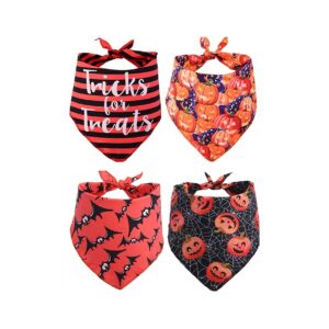 Pack Halloween Dog Bandanas Soft Polyester Blend for Large Pets with Adjustable Neck Size