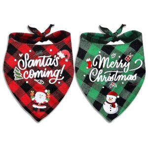 Pack Holiday Dog Bandana for Large Puppies, Red and Green Blends