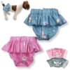 Pack Of 2 Dog Diaper Skirts Sanitary Cotton Wrap For Small Pet Cats Waist 8-10 Inch