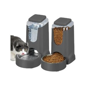 Pack Pet Feeder and Waterer Set with Automatic Food Dispenser for Small to Medium Pets