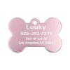 Pack Pink Bone-Shaped Aluminum Pet ID Tags with Double-Sided Engraving