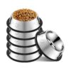 Pack Stainless Steel Pet Bowls for Large Small Medium Dogs and Cats with Rubber Base