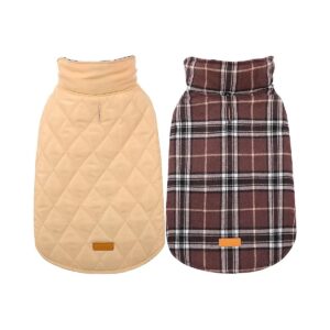 Pack of 1 Large Dog Winter Coat Waterproof Windproof British Style Plaid Dog Clothes