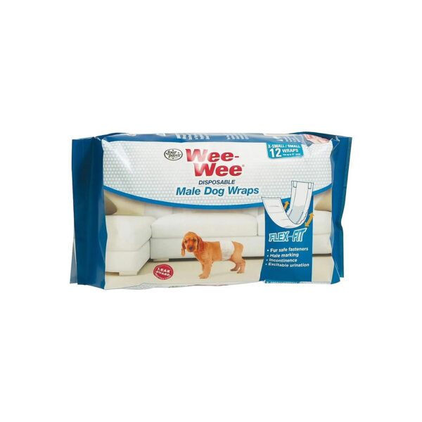 Pack of 12 Disposable Male Dog Wraps for Mess-Free Living