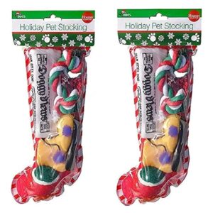 Pack of 2 Christmas Stocking Toys for Small and Medium Breed Dogs