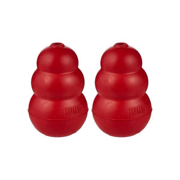 Pack of 2 Red Rubber Dog Toys Medium Size