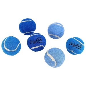 Pack of 6 Assorted Blue Mini Squeaky Tennis Balls for Small Breed Dogs