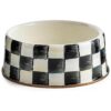 Painted Pet Bowl with Courtly Check Pattern for Large Breeds