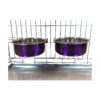 Pair of Purple Electric Lacquered Dog Bowls for Crates and Cages