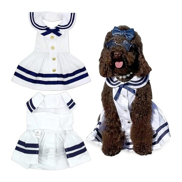 Parisian Pet Lightweight Summer Dog Dress with Sailor Theme for Large Dogs Girl 3XL