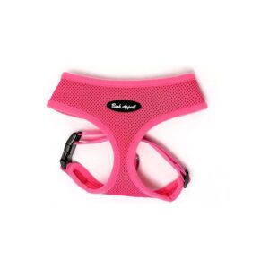 Passionate Pink Solid Mesh Small Harness with Secure Heavy-Duty Buckle and Chrome Polish