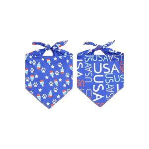 Patriotic Dog Bandana with Blue and White USA Flag Design