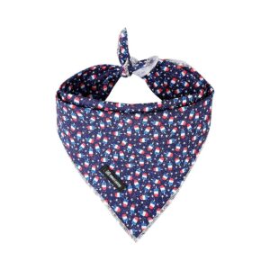 Patriotic Soft Cotton American Flag Dog Bandana for Small to Large Pets