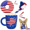 Patriotism Perks Up with Squeaky Dog Toys featuring Cotton Rope Handles