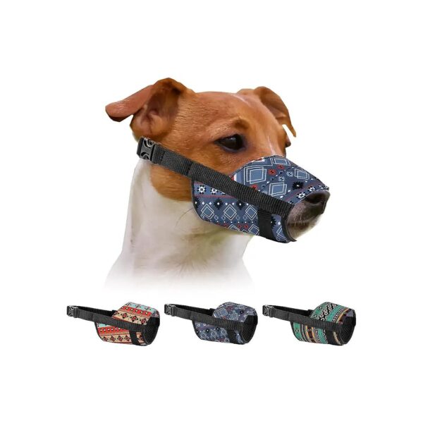 Pattern Dog Muzzle for Small Medium Large Breeds Adjustable Breathable Pet Muzzle