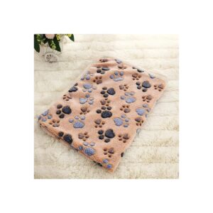 Paw Print Fleece Dog Blankets Medium Size for Dogs and Cats, Soft Cozy and Easy to Clean