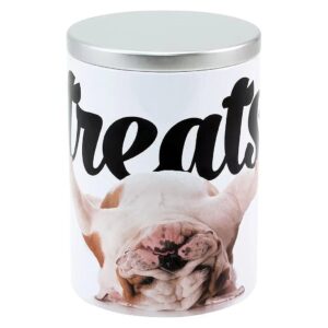 Paw Prints Inspired Carlos The Bulldog Design Large Metal Treat Box