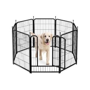 PawGiant Dog Fence Playpen for Small Medium Large Dogs Indoors & Outdoors