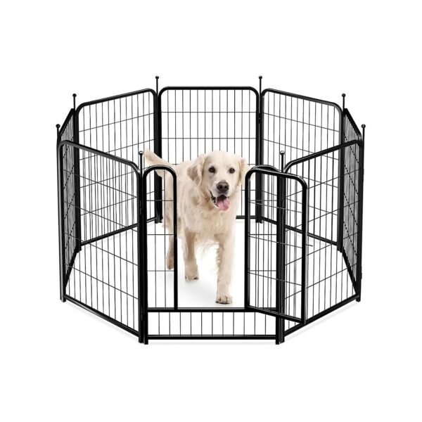 PawGiant Dog Fence Playpen for Small Medium Large Dogs Indoors & Outdoors