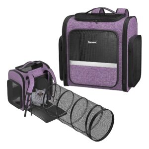 Pawtners Pet Carrier Backpack with Adjustable Handle and Safety Leash for Secure Travel