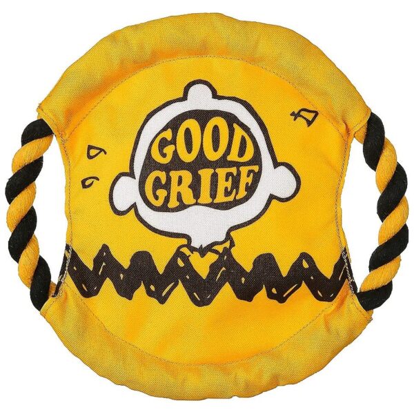 Peanuts Charlie Brown Yellow Good Grief Rope Frisbee Dog Toy