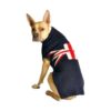 Percent Wool Black Dog Sweater Union Jack Pattern for Medium Small Dogs