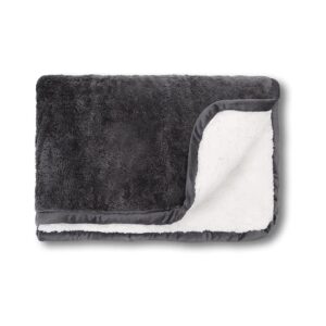 Perfect Grey Dog Blanket for Small Dogs Cats with Waterproof Lining and Reversible Fabric