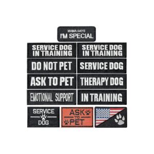 Perfect Size Dog Patches for Vests, Harnesses, and Molle Attachments - 12PCS