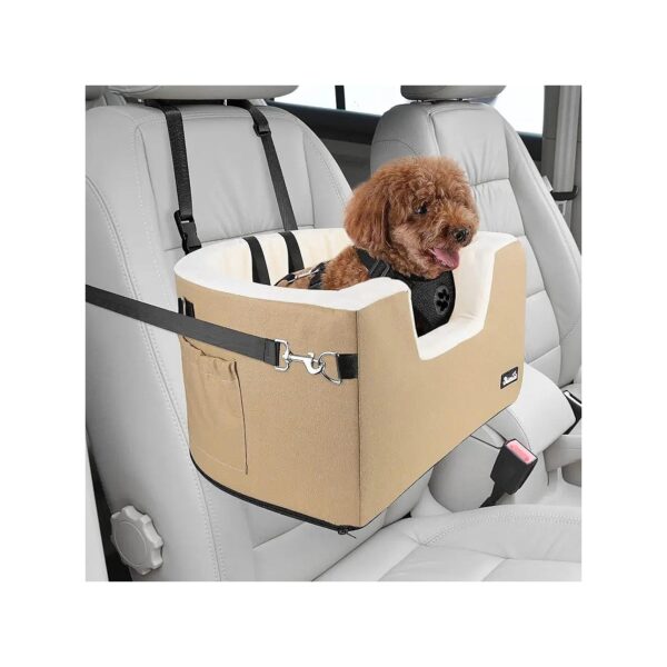 Perfect Size SlowTon Dog Car Seat for Small Dogs up to 18lbs with Safety Belt and Cushion