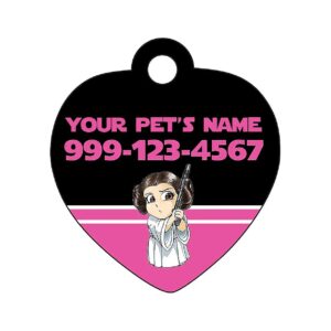 Personalized Blue Heart Pet Tag for Dogs and Cats with USA Manufacturing