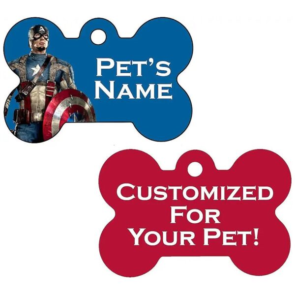 Personalized Bone Shaped Dog Tag Steve with Name, Breed, and More