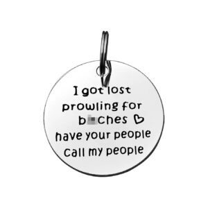 Personalized Pet ID Tag Keychain for Dog and Cat Lovers with Funny Quote