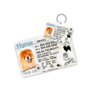 Personalized Pet ID Tag and Pet Driver License Wallet Card for Special Pets