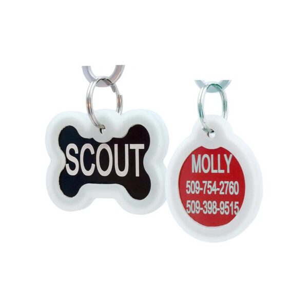 Personalized Pet ID Tags with Glow-in-the-Dark Silencer and Engraving for Pet Owners