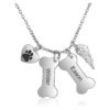 Personalized Pet Memorial Necklace with Dog Paw Charm and Customizable Names