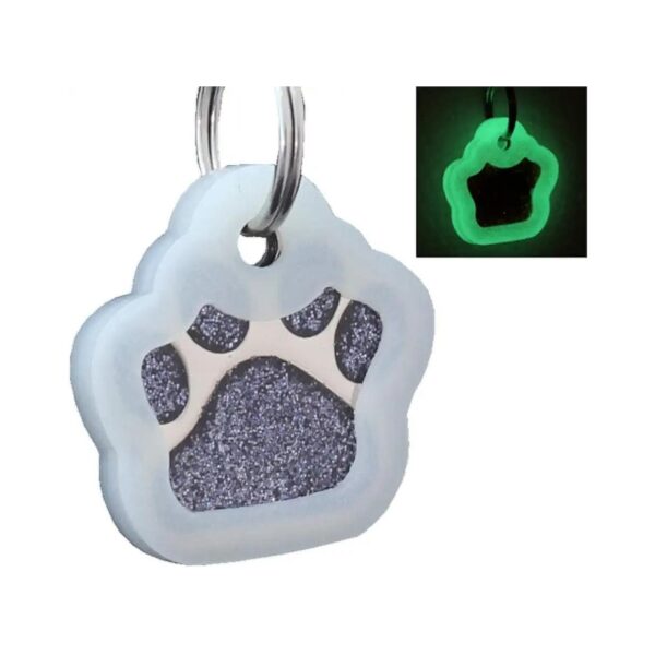 Personalized Pet Tags for Pet Lovers with Glitter Paw Print and Easy to Read Text