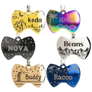 Personalized Stainless Steel Dog Tag with 5 Lines of Deep Engraved Identification