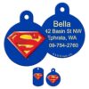 Personalized Superman Pet ID Tags with Up to 4 Lines of Engraved Text for Cats and Dogs