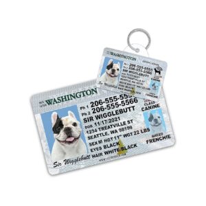 Personalized Washington Driver License Pet ID Tags for Dogs and Cats