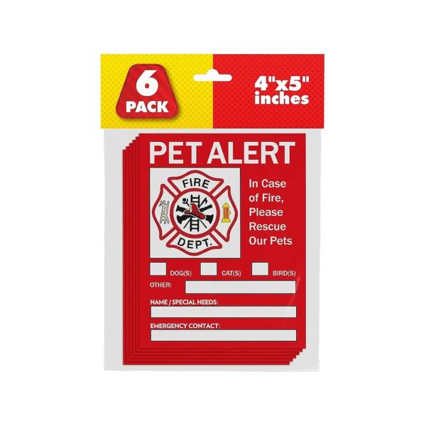 Pet Alert Sticker Decal - In Case of Emergency Fire Rescue for Home or Apartment