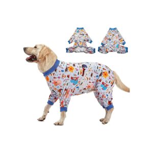 Pet Anxiety Relief Pajamas for Large Dogs with Knee Surgery Support and Sun Protection