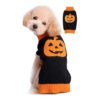 Pet Apparel Halloween Pumpkin Dog Sweater for Medium Chested Pets with Elasticity