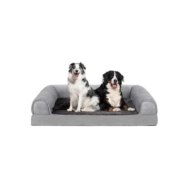 Pet Bed for Large Dogs with Orthopedic Support and Soft Faux Plush Liner