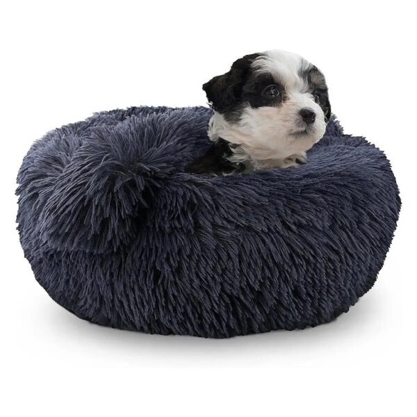 Pet Bed with Blanket Polyester Material Plush Faux Fur Dog Bed for Small Dogs Indoor