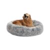 Pet Bed with Faux Fur and Polyester Blend for Large Dogs (Dark Grey, Large)