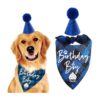 Pet Bib Alternative - Blue Plaid Dog Bandana Scarf for Birthdays and Parties