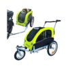 Pet Bike Trailer Suspension Stroller Medium Capacity Dog Florescent Green