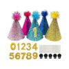 Pet Birthday Gift Set with Hats Glue Dots and Numbers for Small Dogs