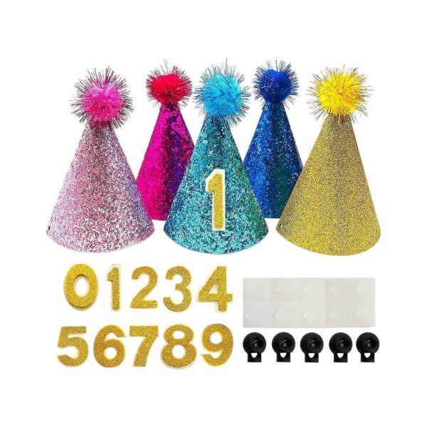 Pet Birthday Gift Set with Hats Glue Dots and Numbers for Small Dogs