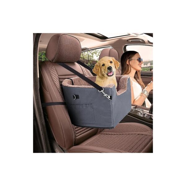 Pet Booster Seat for Small Dogs with Storage Bag and Soft Fleece